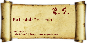 Melichár Irma névjegykártya